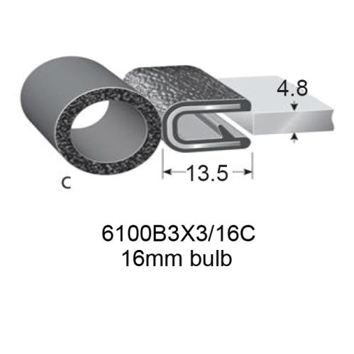 PINCHWELD BLACK TOP BULB 16mm