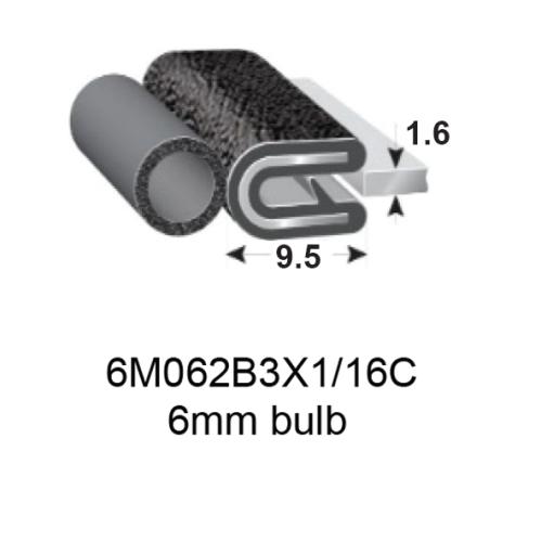 PINCHWELD BLACK TOP BULB 6mm
