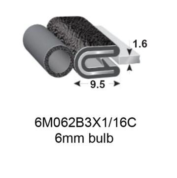 PINCHWELD BLACK TOP BULB 6mm