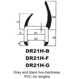 P.V.C SECTIONS - DUROMETER DOOR SEAL - (LIGHT GREY)