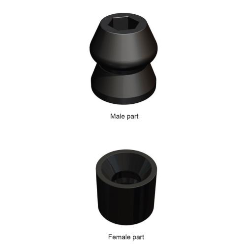 RUBBER DOOR HOLDER - MALE PART (BLACK)