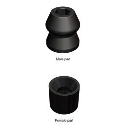 RUBBER DOOR HOLDER - FEMALE PART (BLACK)