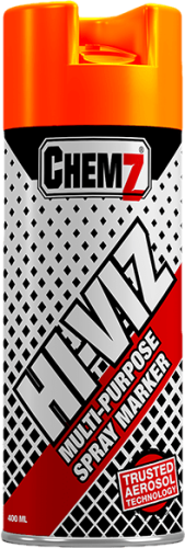 CHEMZ HI-VIZ ORANGE MARKER SPRAY UPSIDE DOWN