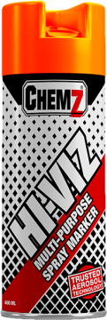 CHEMZ HI-VIZ ORANGE MARKER SPRAY UPSIDE DOWN