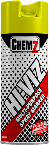 CHEMZ HI-VIZ YELLOW MARKER SPRAY UPSIDE DOWN