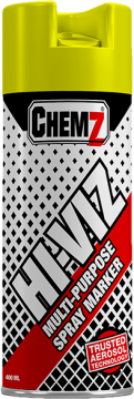 CHEMZ HI-VIZ YELLOW MARKER SPRAY UPSIDE DOWN