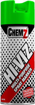 CHEMZ HI-VIZ GREEN MARKER SPRAY UPSIDE DOWN