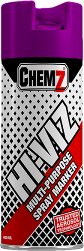 CHEMZ HI-VIZ PURPLE MARKER SPRAY UPSIDE DOWN