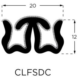 Flock Sprayed Double Flex Rubber Channel 